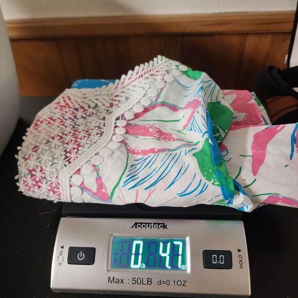 Talbots cotton floral lace bib tunic top size M/Petite - Picture 8 of 8